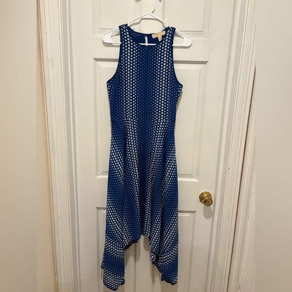 Michael Kors Navy and White High Low Dress - Picture 4 of 5